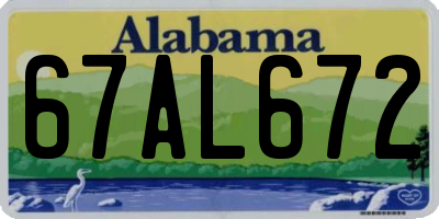 AL license plate 67AL672