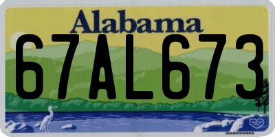 AL license plate 67AL673