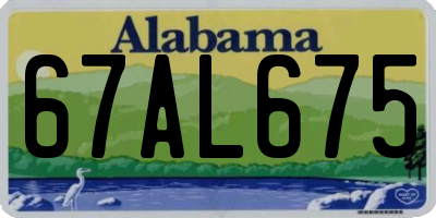 AL license plate 67AL675