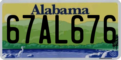 AL license plate 67AL676