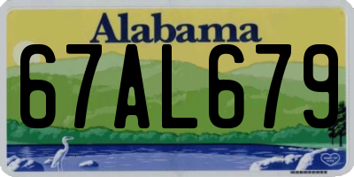 AL license plate 67AL679