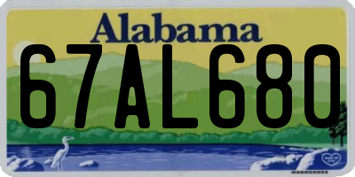 AL license plate 67AL680