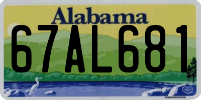 AL license plate 67AL681