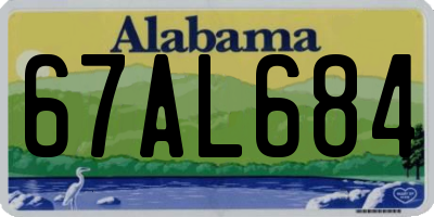 AL license plate 67AL684