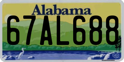 AL license plate 67AL688