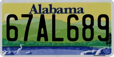 AL license plate 67AL689