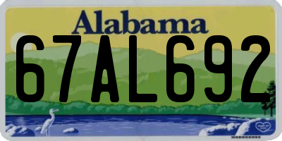 AL license plate 67AL692
