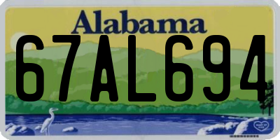 AL license plate 67AL694