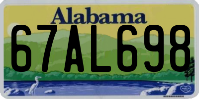 AL license plate 67AL698