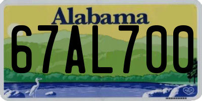 AL license plate 67AL700