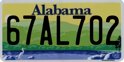 AL license plate 67AL702