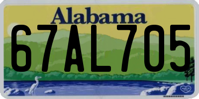 AL license plate 67AL705