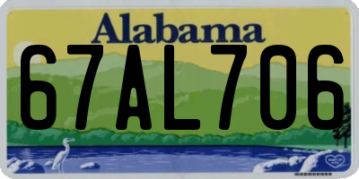 AL license plate 67AL706