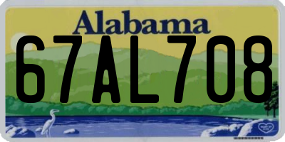 AL license plate 67AL708