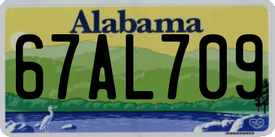 AL license plate 67AL709
