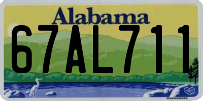 AL license plate 67AL711