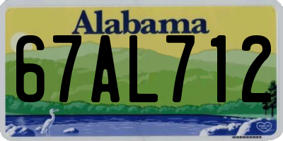 AL license plate 67AL712