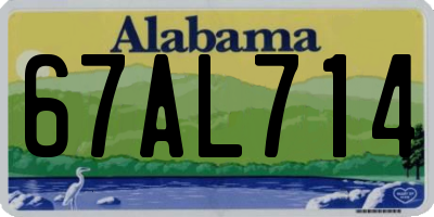 AL license plate 67AL714