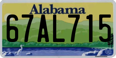 AL license plate 67AL715