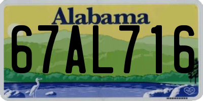 AL license plate 67AL716
