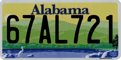 AL license plate 67AL721