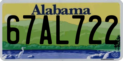 AL license plate 67AL722