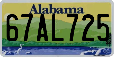 AL license plate 67AL725