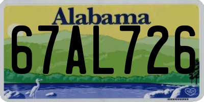 AL license plate 67AL726