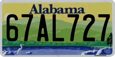 AL license plate 67AL727