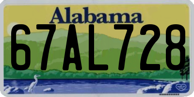 AL license plate 67AL728