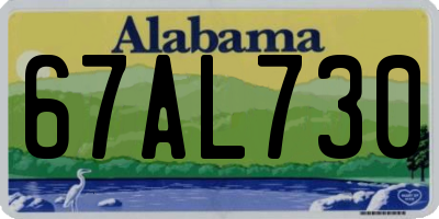 AL license plate 67AL730