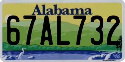 AL license plate 67AL732