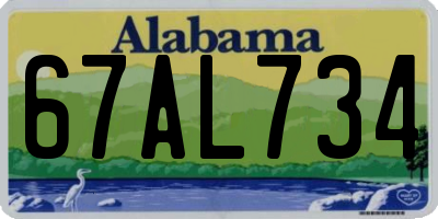 AL license plate 67AL734
