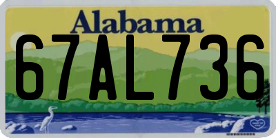 AL license plate 67AL736