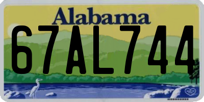 AL license plate 67AL744