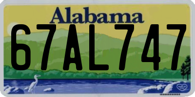 AL license plate 67AL747