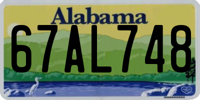 AL license plate 67AL748