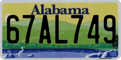 AL license plate 67AL749