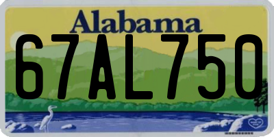 AL license plate 67AL750