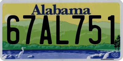 AL license plate 67AL751