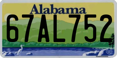 AL license plate 67AL752