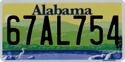 AL license plate 67AL754