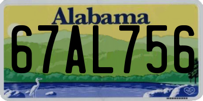 AL license plate 67AL756