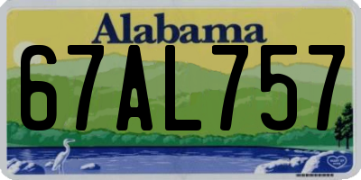 AL license plate 67AL757