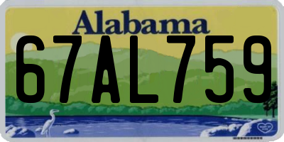 AL license plate 67AL759
