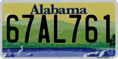 AL license plate 67AL761
