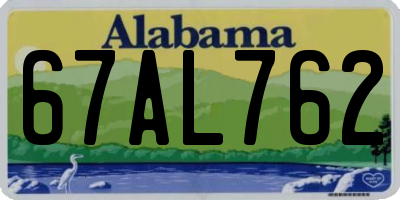 AL license plate 67AL762