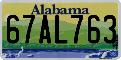AL license plate 67AL763