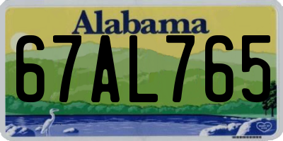 AL license plate 67AL765