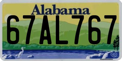 AL license plate 67AL767